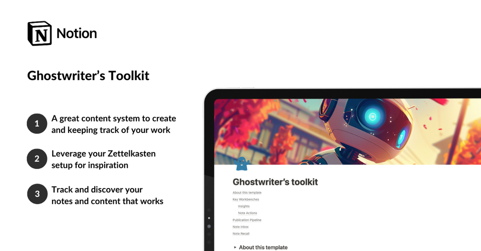 Ghostwriter’s Zettelkasten Toolkit in Notion